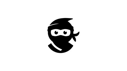 logo ninja, cute chibi ninja © Latif design