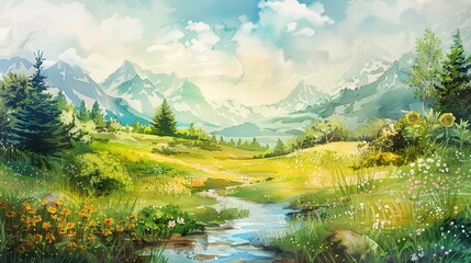 Delicate Watercolor Drawings Capture the Essence of a Summer Landscape