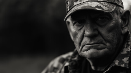 close up of an old veteran