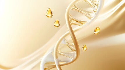 Digital Technology Golden White Double Helix DNA Poster Background
