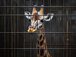 giraffe isolated on metal background