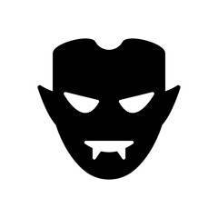 vampire face mask costume icon flat vector illustration