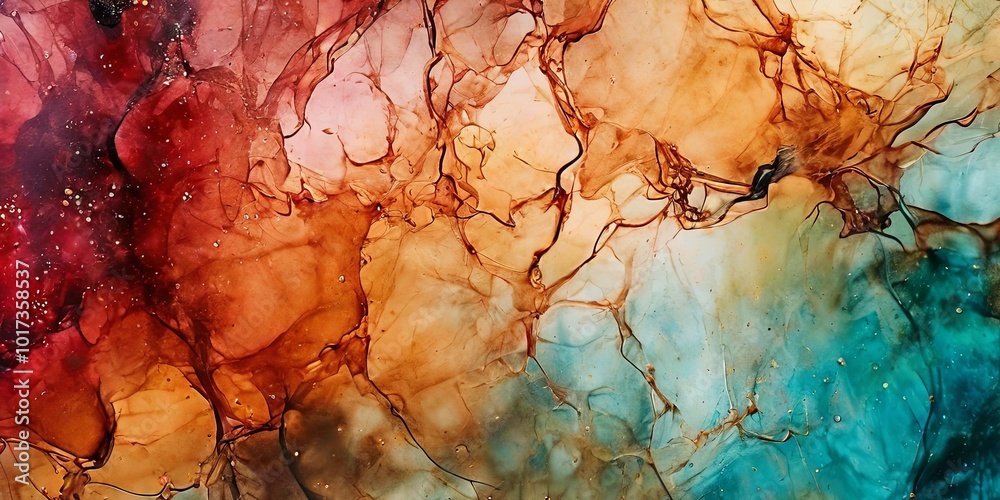 Aufkleber a colorful abstract painting with a lot of texture and swirls