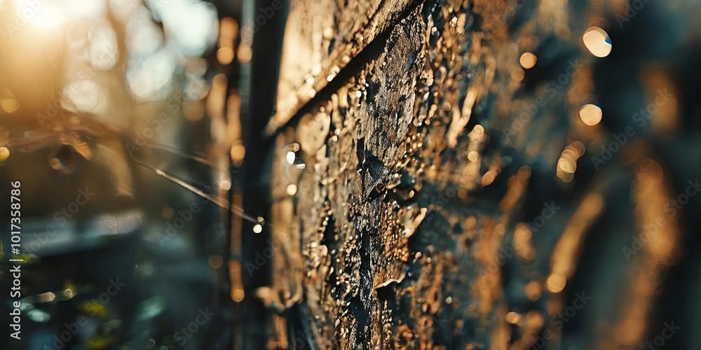 Poster a wall with a spider web on it