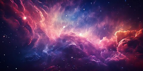 Fototapeta premium A colorful space scene with a purple cloud in the middle