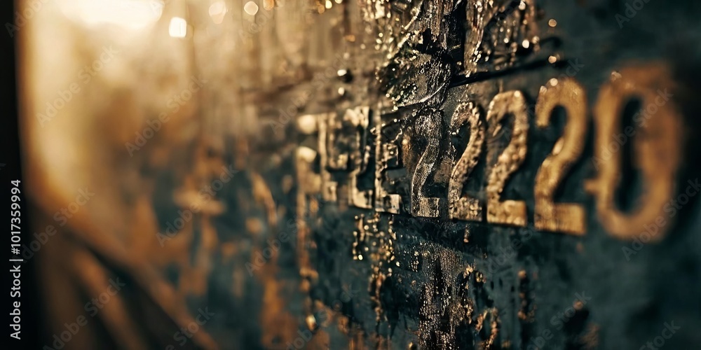 Fototapete the image is a close up of a wall with numbers and letters on it
