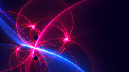 Abstract light trails. Fractal art background with copy space.