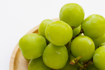 Shine muscat grape on white background.