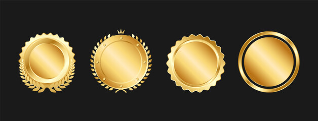 Gold Round Badge Collection for Premium Awards and Luxury Certificates

