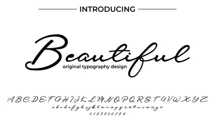 Beautiful Font Stylish brush painted an uppercase vector letters, alphabet, typeface