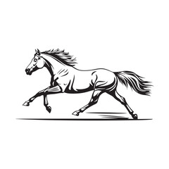 Running Horse vector art illustration