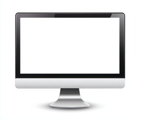 A modern, sleek black and silver computer monitor with a blank screen.