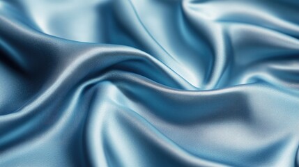 Fototapeta premium Luxurious Blue Silk Fabric with Elegant Folds and Soft Texture for Fashion and Interior Design Concepts