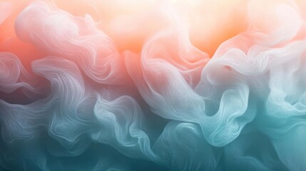 Obraz premium a blurry photo of white smoke on a blue and orange background