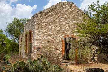 Ruins of an old mine in mineral de pozos in Guanajuato, Mexico.