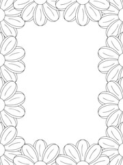 All these designs are hand-drawn and unique 
Flower Border Beautiful black and white illustration for adult coloring book,
This is a printable Beautiful Zentangle Coloring page for KDP Interior, POD p