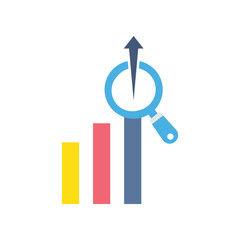 Magnifying glass  with graph