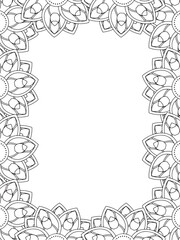 All these designs are hand-drawn and unique 
Flower Border Beautiful black and white illustration for adult coloring book,
This is a printable Beautiful Zentangle Coloring page for KDP Interior, POD p