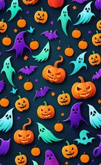 halloween background with pumpkins