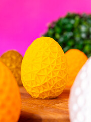 Close up of complex maze for storing gift on  pink background