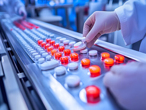 Digital science laboratory hand mixes audio technology