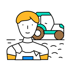 equipment service technician line icon vector. equipment service technician sign. isolated symbol illustration