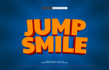 jump smile editable text effect with a kids and happy text style