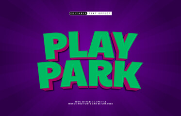 play park editable text effect with a kids and happy text style