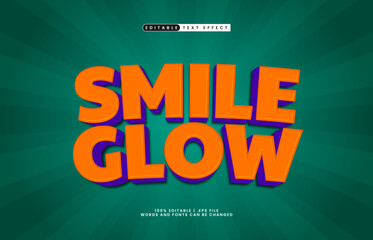 smile glow editable text effect with a kids and happy text style
