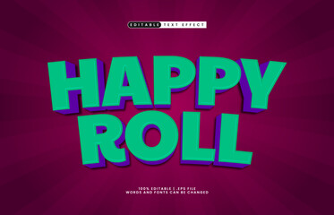 happy roll editable text effect with a kids and happy text style