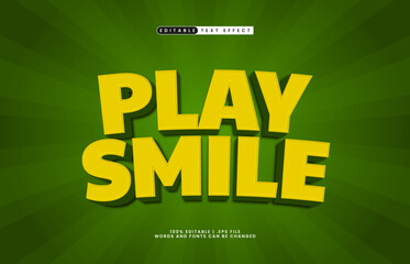 play smile editable text effect with a kids and happy text style