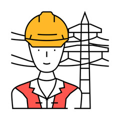 line installer repairer line icon vector. line installer repairer sign. isolated symbol illustration