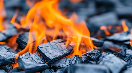 Closeup of paper scraps slowly burning with bright orange flames, creating curling edges, burning paper, fire and heat