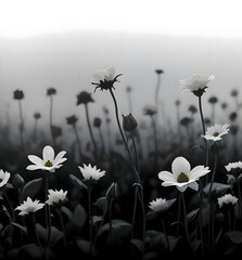Flowers in black and white