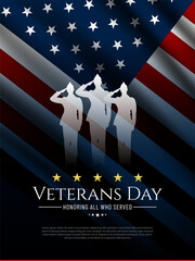 Happy Veterans Day United States of America background vector illustration