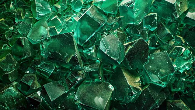 A close-up view of bright green crystals, showcasing their intricate details and multifaceted surfaces