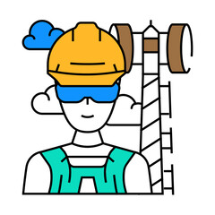 telecommunications equipment installers repairers line icon vector. telecommunications equipment installers repairers sign. isolated symbol illustration