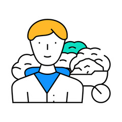 property caretaker repair worker line icon vector. property caretaker repair worker sign. isolated symbol illustration