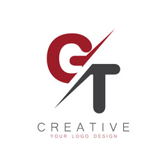 GT initial monogram logo with creative design.