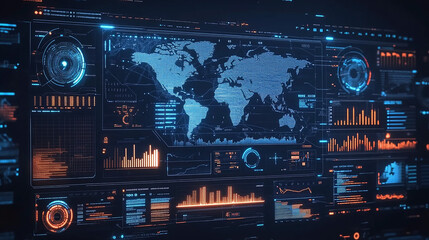 hud world map chart graph analysis 