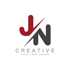 JN initial monogram logo with creative design.