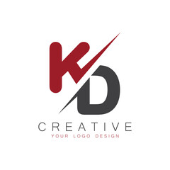 KD initial monogram logo with creative design.