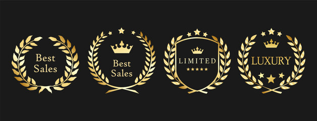 Luxury and Premium Laurel Wreath Badges for Exclusive Offers and Products

