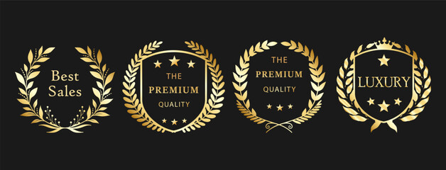 Luxury and Premium Laurel Wreath Badges for Exclusive Offers and Products

