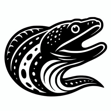 recommend clip art: Moray eel vector silhouette illustration, fish clip art element icon symbol