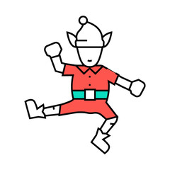 elf christmas xmas line icon vector. elf christmas xmas sign. isolated symbol illustration
