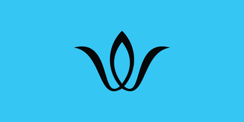 creative W lotus logo with modern concept.vector