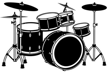  Beautiful drum set vector art illustration 