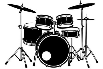  Beautiful drum set vector art illustration 