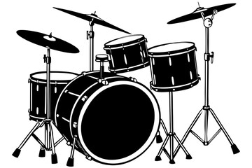  Beautiful drum set vector art illustration 